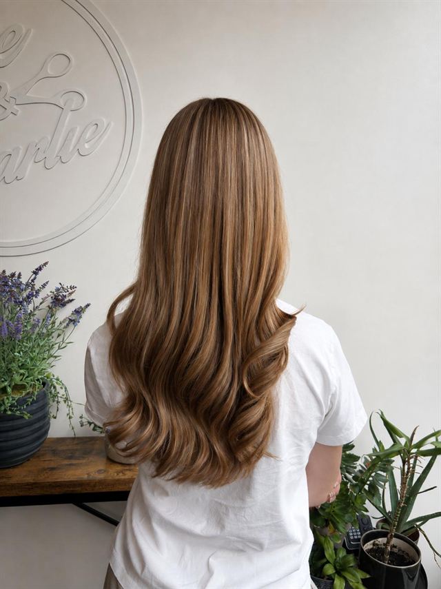 Honey blonde lived-in colour, straight through soft ends